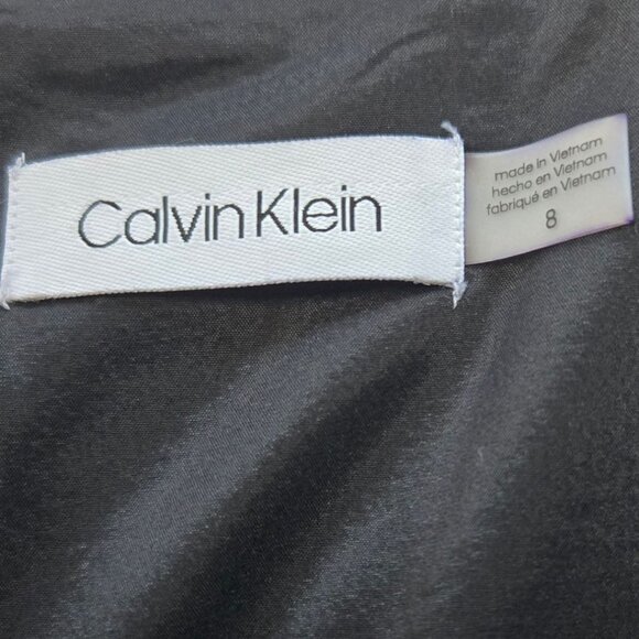 Calvin Klein Womens Size 8 Black & White Tweed Fringe Hem Knee Length Skirt - Picture 5 of 8